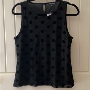 NWT J. Crew tank top polka dot velvet size small